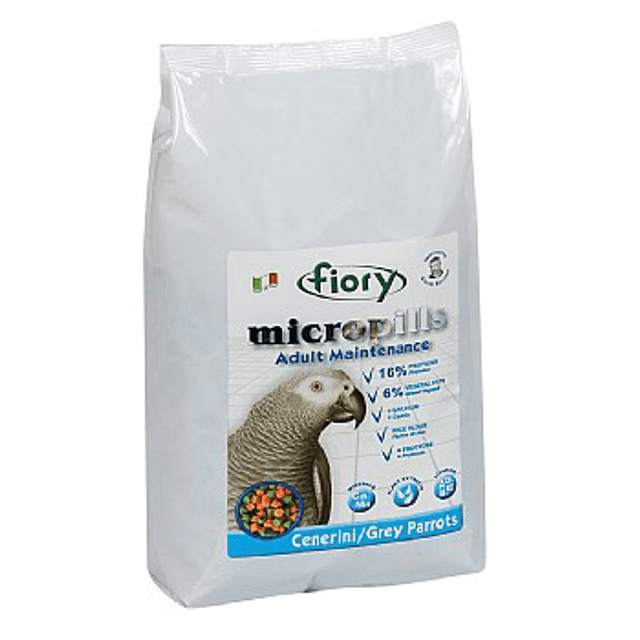 Fiory MicroPills Cold Pressed Pellets African Grey Parrot Food 